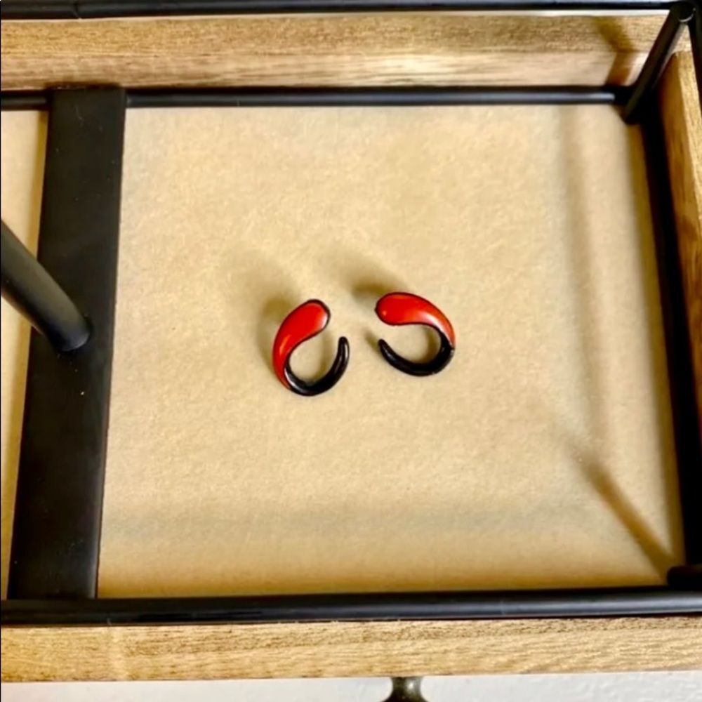 Retro Red‎ Salamander Earrings